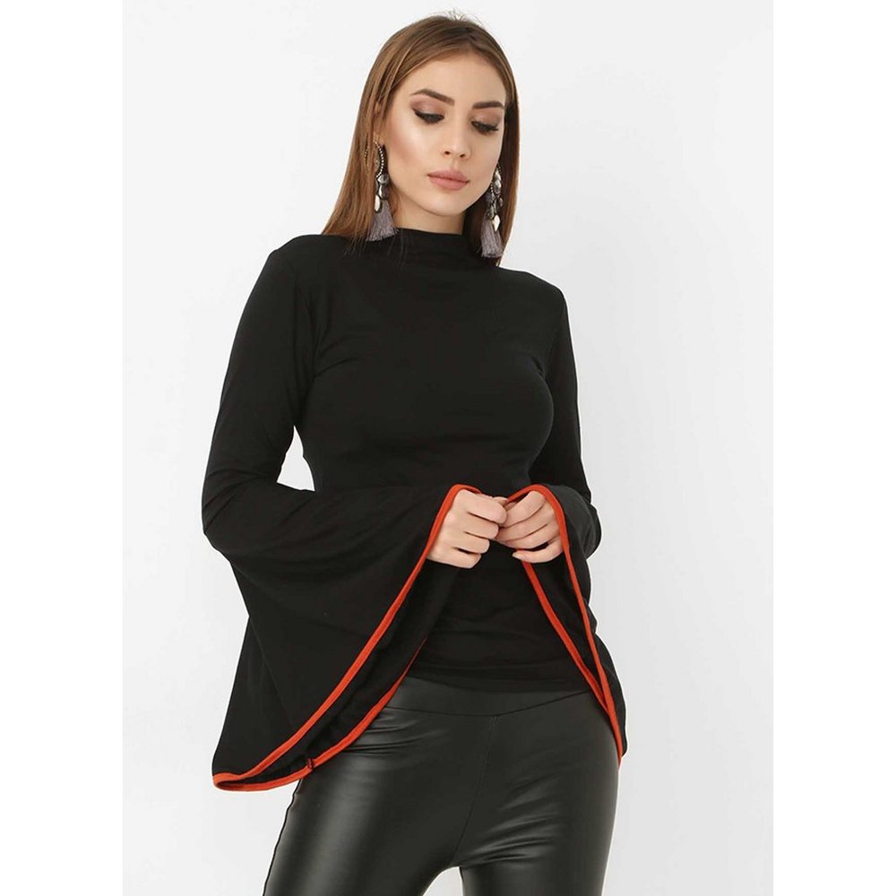 Bambina Mia - Bell-Sleeve Mock Neck Top - Picture 2 of 4